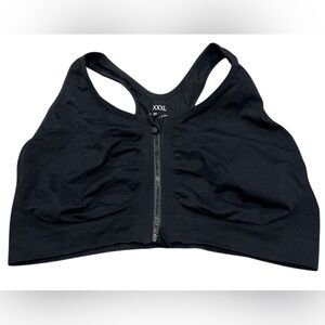 Black Zip-Front Sports Bra Size XXXL